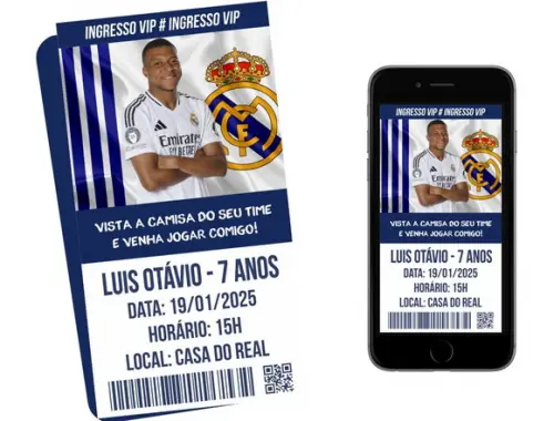 Convite Real Madrid Mbappé - Digital