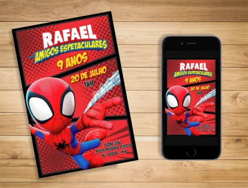 Convite spidey e seus amigos espetaculares