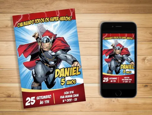 Convite thor vingadores