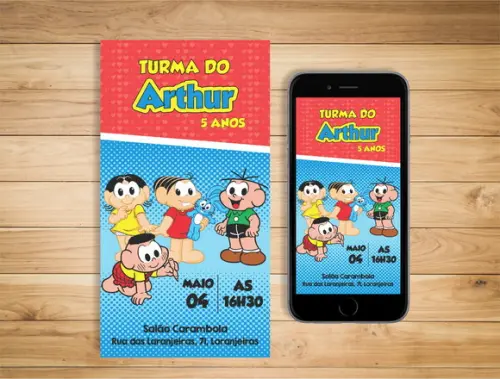 Convite Turma da Monica - DIGITAL