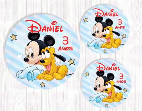 Mickey Adesivo de Tubete ou Latinha - Arte Digital