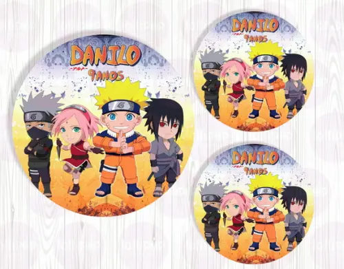 Naruto Adesivo de Tubete ou Latinha - Digital