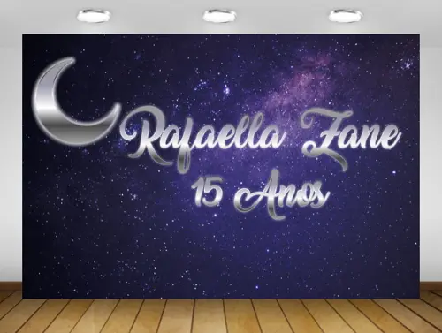 Painel 15 Anos Festa Debutante Prateado 3x2m