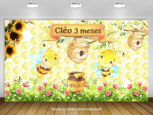 Painel abelhinha 1,50x1M - IMPRESSÃO LONA