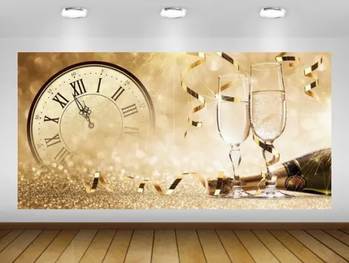 Painel Ano Novo Réveillon 2x1m - Impressão Lona