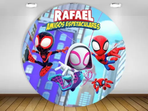 Painel redondo Aranha Fantasma Spidey e Seus Amigos Espetaculares