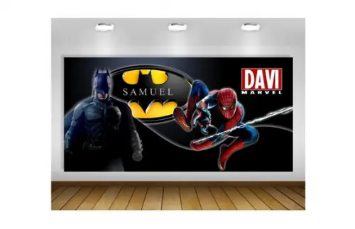 Painel Batman e Homem Aranha 2x1m