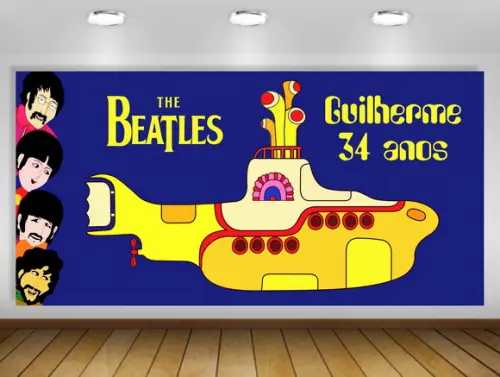 Painel beatle s submarino amarelo 2x1M