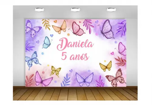 Painel Borboletas Aquarela 1,50x1m