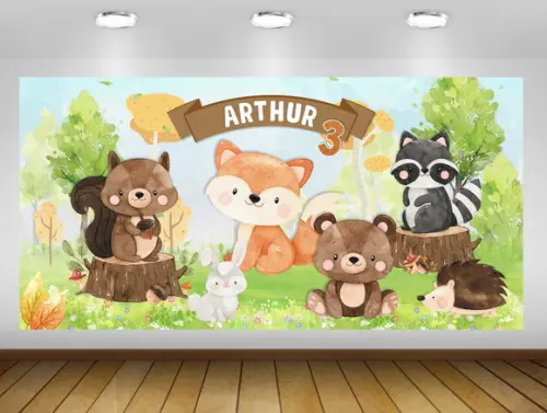 Painel Bosque 2x1m - Impressão Lona