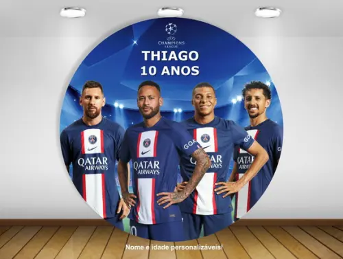 Painel Champions League Psg Messi Neymar Mbappe 1,50m