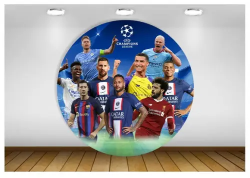 Painel Champions Neymar Messi Mbappe Cristiano 1m