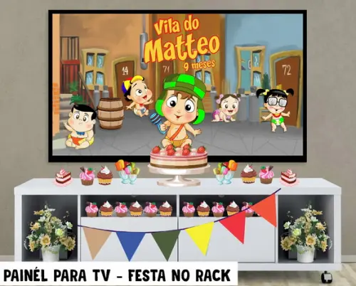 Painel chaves para TV Festa no Rack