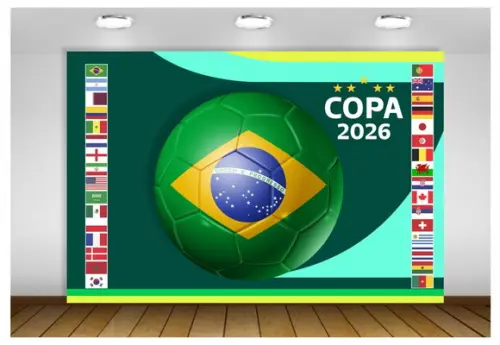 Painel Copa 2026 de Seleções do Mundo Eua 1,50x1m