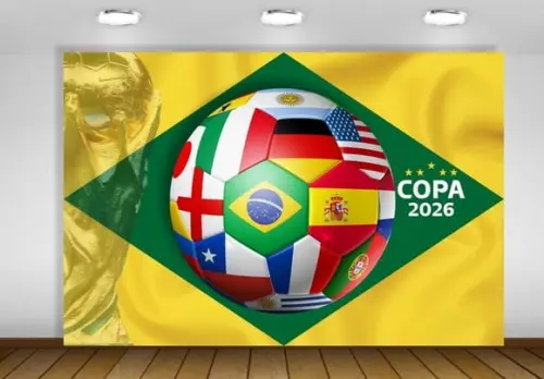 Painel Copa 2026 de Seleções do Mundo Eua 2x1,50m