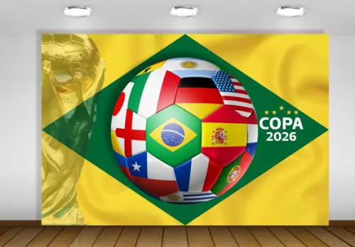 Painel Copa 2026 de Seleções do Mundo Eua 3x2m