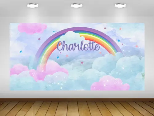 Painel de festa Arco-íris 1,50x1m