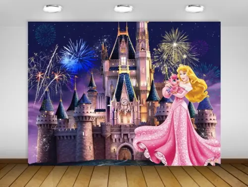Painel de Festa Aurora Castelo Disney