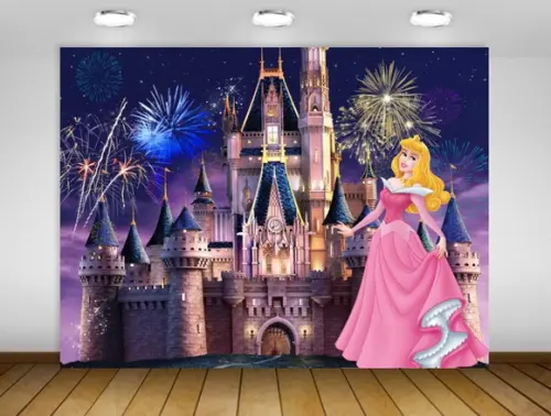 Painel de Festa Aurora Castelo Disney 3x2m