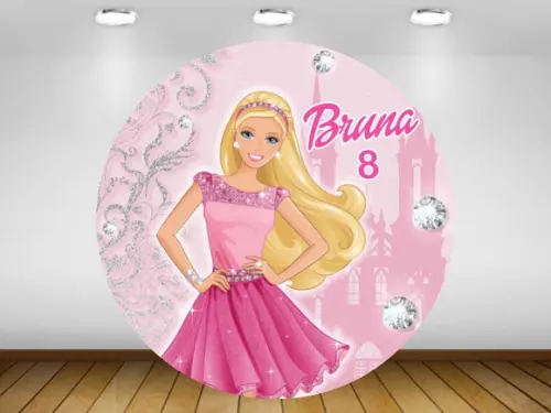 Painel De Festa Barbie 1,20m - Impressão Lona