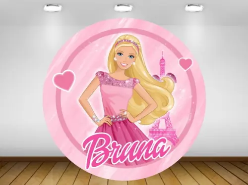 Painel De Festa Barbie 1,20m - Impressão Lona