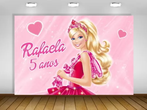 Painel de Festa Barbie Bailarina Sapatilhas 1,50x1m