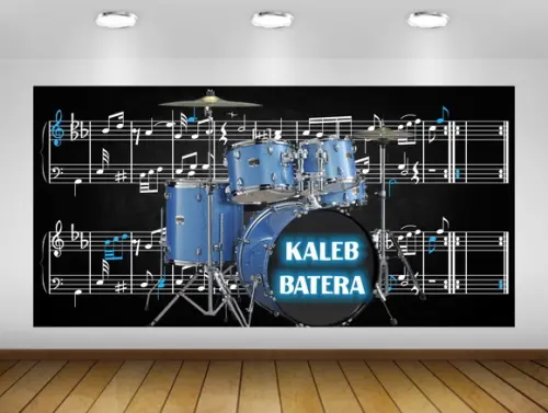 Painel de Festa Bateria Musical 2x1m