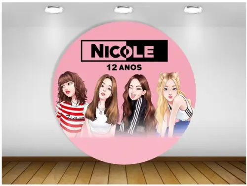 Painel de Festa Black Pink 1,20m