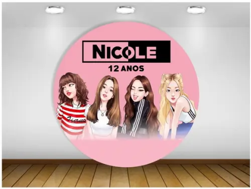 Painel de Festa Black Pink 1,50m