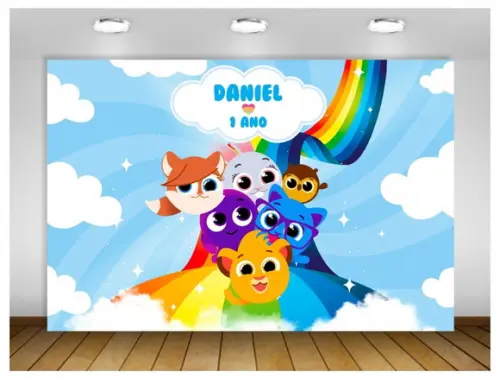 Painel de Festa Bolofofos 1,80x1,20m