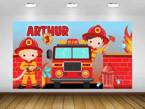 Painel de festa bombeiros
