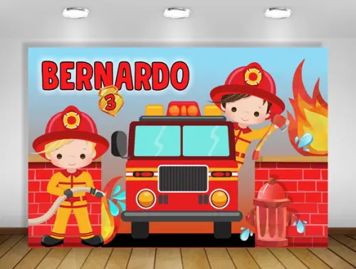 Painel De Festa Bombeiros 1,50x1m