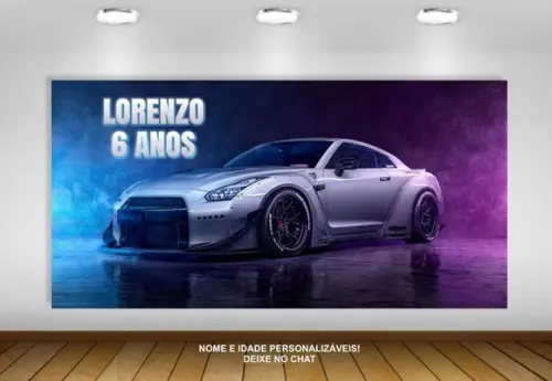 Painel de Festa Carros Importados Gtr 2x1m