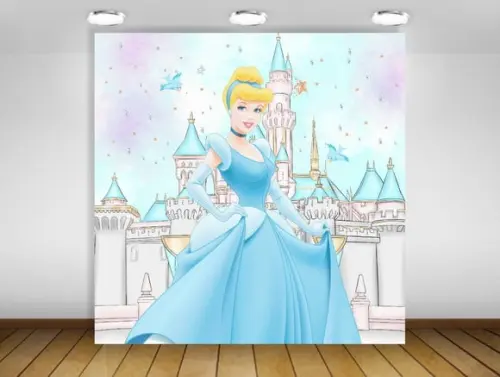 Painel de festa Cinderela Castelo