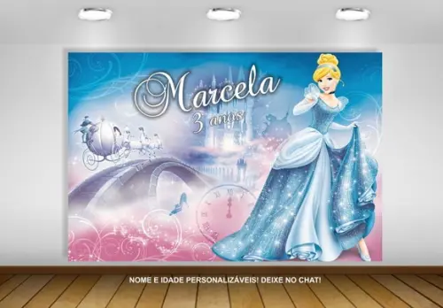 Painel de Festa Cinderela Princesas 2x1,50m