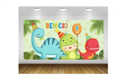 Painel de Festa Dinossauro Amigo 3x2m