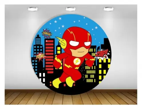 Painel de Festa Flash Super Herói Baby 1,30m