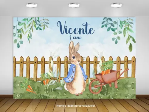 Painel de Festa Flopsy Páscoa Pedro Coelho´2x1,50m