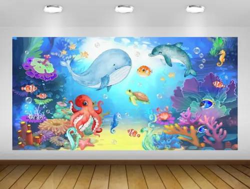 Painel de Festa Fundo do Mar 2,85x1,95m