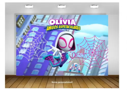 Painel de Festa Gwen Aranha Fanstasma Spidey