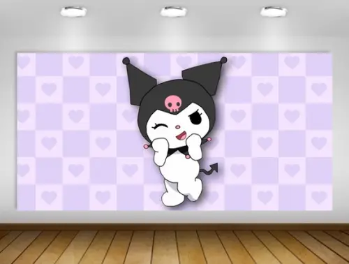 Painel de Festa Hello Kitty Kuromi 2x1m