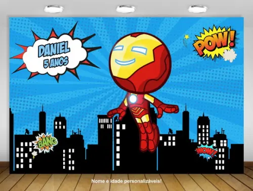 Painel de Festa Homem de Ferro Iron-man Baby
