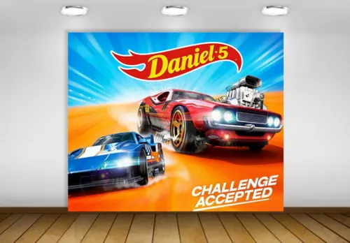 Painel de Festa Hot Wheels 2,40x2m