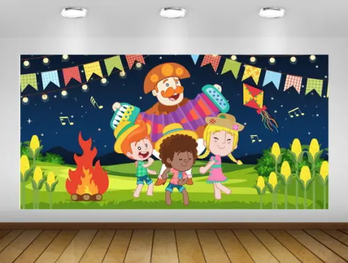 Painel de Festa Junina Bita Arraiá 2x1m