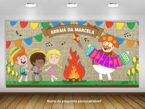 Painel de Festa Junina Bita Arraiá 2x1m