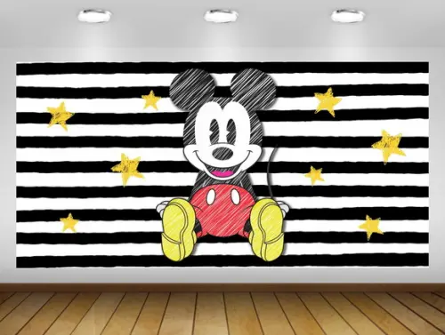 Painel de Festa Mickey 2x1m - Impressão Lona