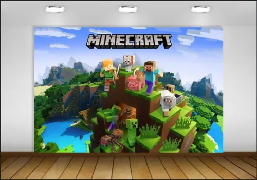 Painel de Festa Minecraft 1,50x1m