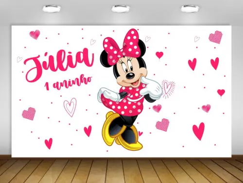 Painel de festa Minnie Pink
