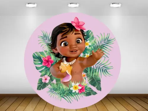 Painel de festa moana 1,20M - IMPRESSÃO LONA