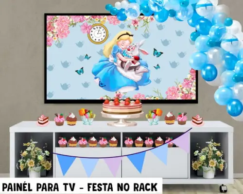 Painel de Festa para TV Alice Festa no Rack - Digital